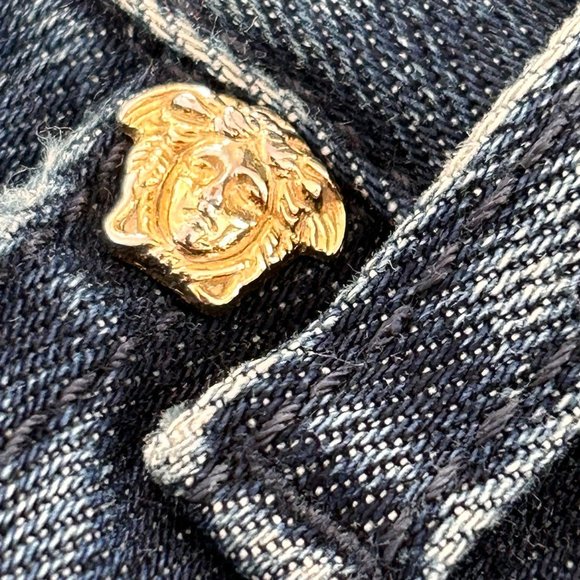 Versace Straight Leg Blue Jeans Made in Italy Size 32   - V535 - Picture 4 of 12